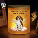 Custom Pet Photo Angel Dog Memorial Gifts - Personalized Glass Jar with LED Candle