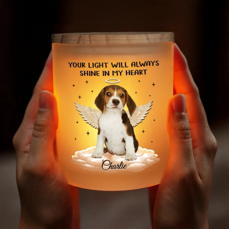 Custom Photo Forever In My Heart - Memorial Personalized Custom Printed Glass Jar With LED Candle - Sympathy Gift For Pet Owners, Pet Lovers