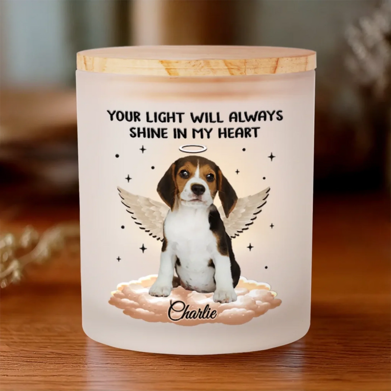 Custom Photo Forever In My Heart - Memorial Personalized Custom Printed Glass Jar With LED Candle - Sympathy Gift For Pet Owners, Pet Lovers
