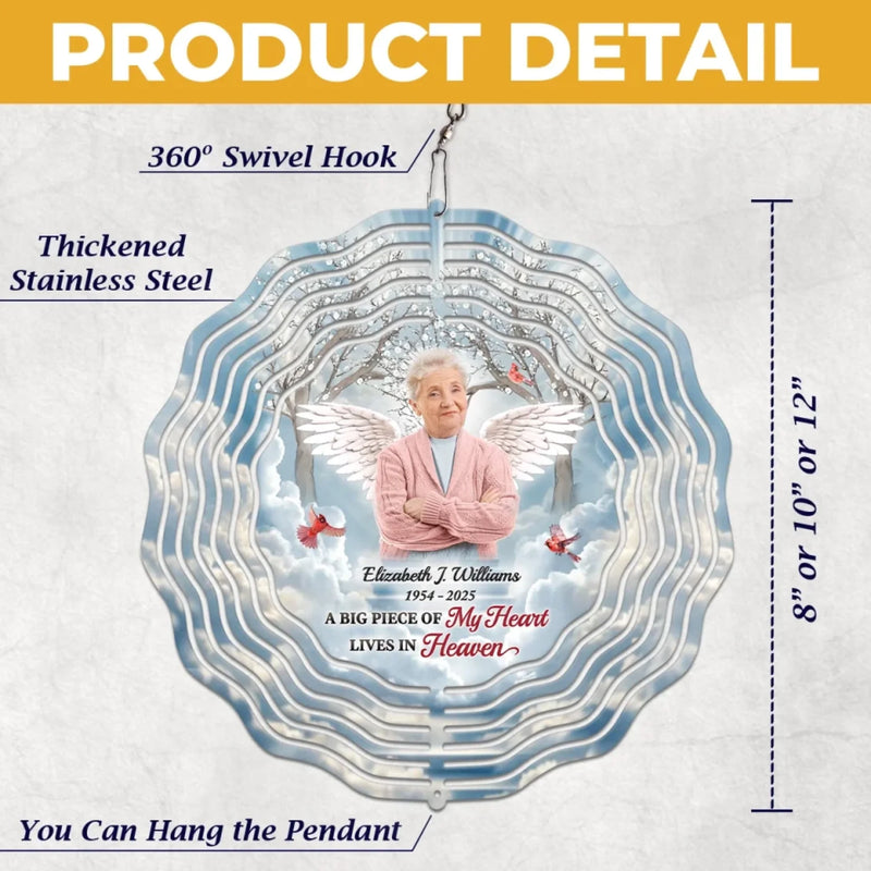 Custom Photo Forever Loved, Never Forgotten - Memorial Personalized Custom Wind Spinner - Sympathy Gift For Family Members
