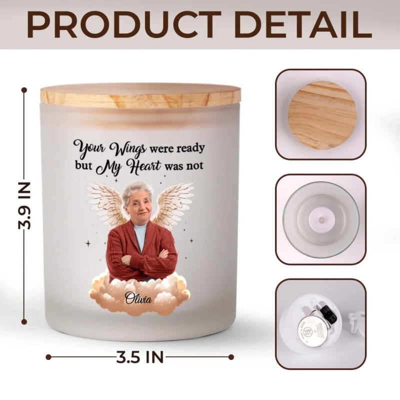 Custom Photo Your Light Will Always Shine In My Heart - Memorial Personalized Custom Printed Glass Jar With LED Candle - Sympathy Gift For Family Members