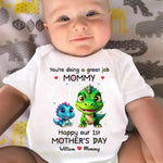 Custom Name Dinosaur Mother's Day Gifts for Mommy - Personalized Baby Onesies