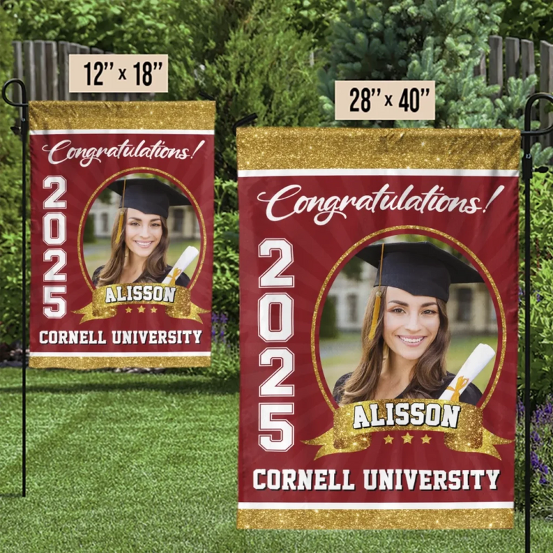 Custom Photo Graduation Gifts for College Graduates - Personalized Flag