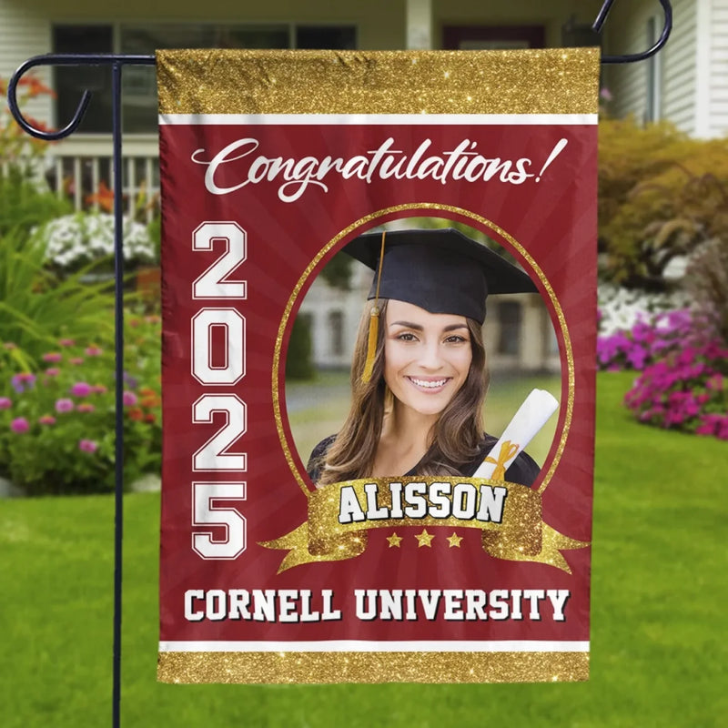 Custom Photo Dreams Turned Into Reality - Family Personalized Custom Flag - Graduation Gift For Family Members, Siblings, Brothers, Sisters