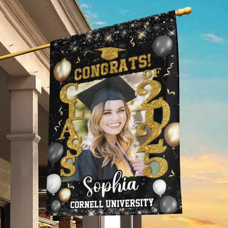 Custom Photo A Journey Worth Every Step - Family Personalized Custom Flag - Graduation Gift For Family Members, Siblings, Brothers, Sisters