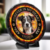 Custom Photo Forever My Fur Angel - Memorial Personalized Custom Round Shaped Stone With Stand - Sympathy Gift For Pet Owners, Pet Lovers