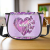 Grandma’s Love Makes Every Moment Magical - Family Personalized Custom Leather Saddle Bag - Mother's Day, Gift For Mom, Grandma