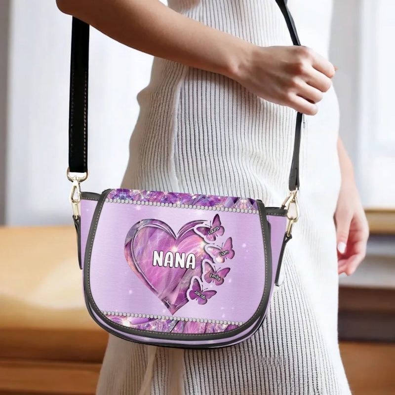 Custom Nana Family Gifts - Personalized Leather Saddle Bag