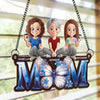 Love Makes A Family - Family Personalized Window Hanging Suncatcher Ornament - Mother's Day, Gift For Mom, Grandma