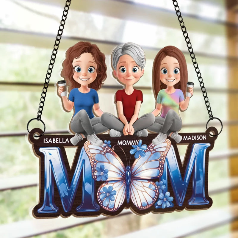 Custom Name Mother Daughter Gifts - Personalized Suncatcher Ornament