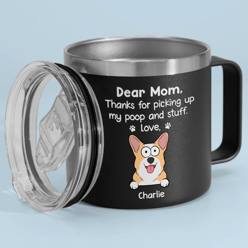 You’re Pawsome, Dad - Dog & Cat Personalized Custom 14oz Stainless Steel Tumbler With Handle - Gift For Pet Owners, Pet Lovers