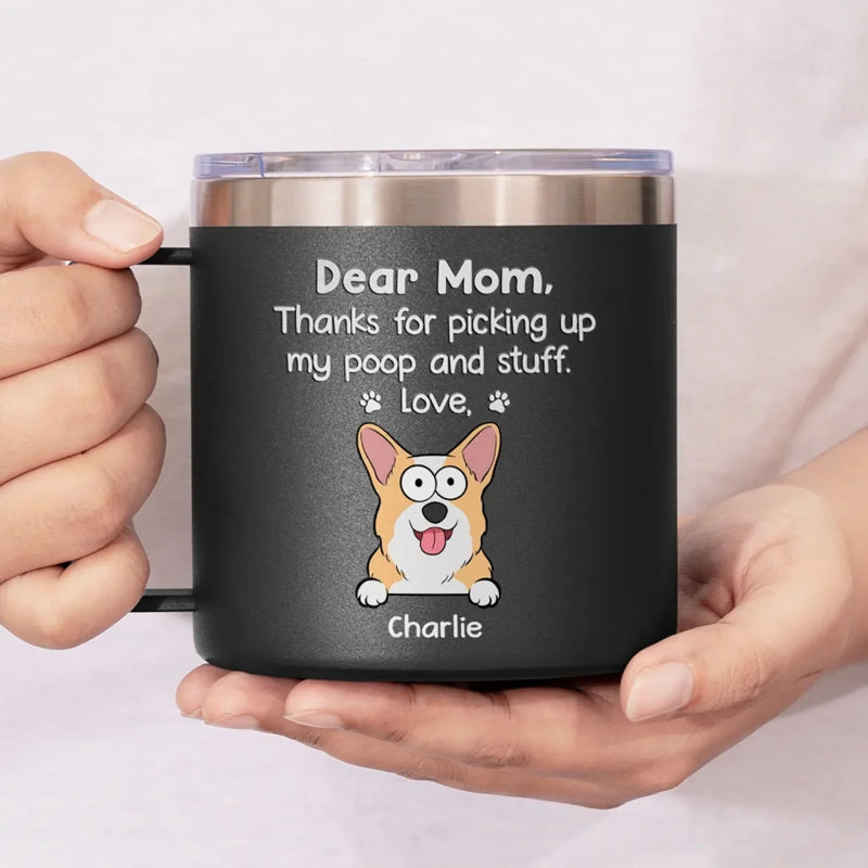 You’re Pawsome, Dad - Dog & Cat Personalized Custom 14oz Stainless Steel Tumbler With Handle - Gift For Pet Owners, Pet Lovers