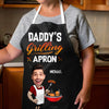 Custom Photo Hot Grill, Cool Dad - Family Personalized Custom Apron - Father's Day, Gift For Dad, Grandpa