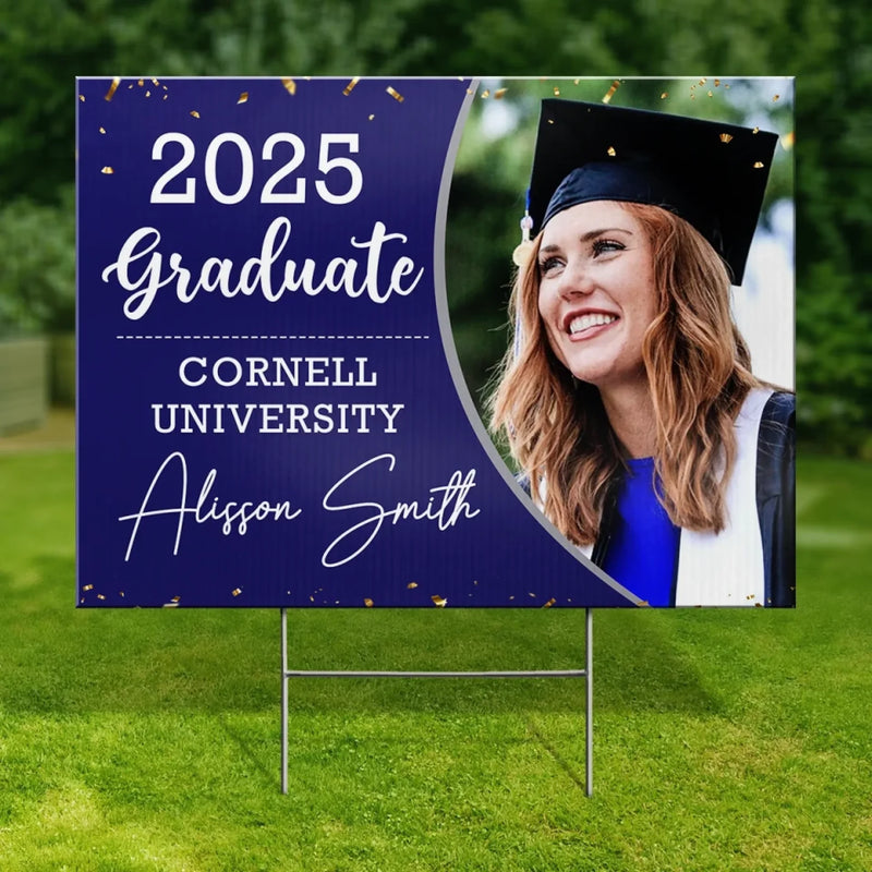 Custom Photo Graduation Is A New Chapter - Family Personalized Custom Yard Sign - Graduation Gift For Family Members, Siblings, Brothers, Sisters