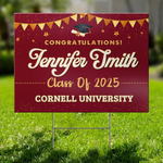 Custom Graduation Name and School Decor - Personalized Yard Sign