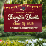 Custom Graduation Name and School Decor - Personalized Yard Sign