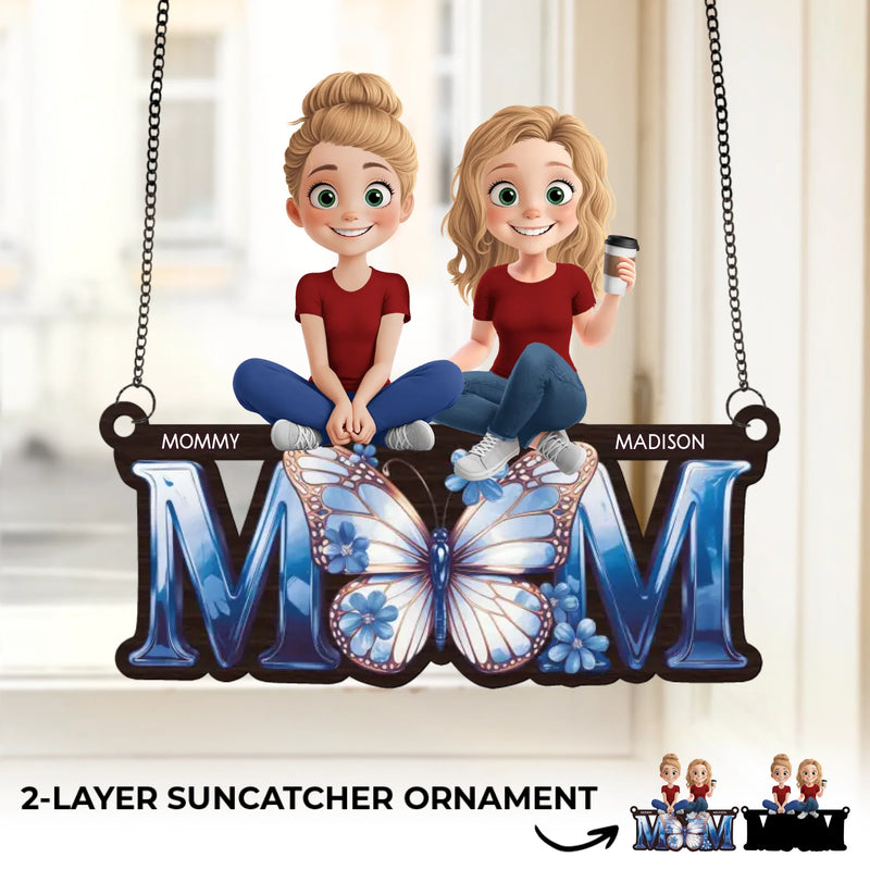 Custom Name Mother Daughter Gifts - Personalized Suncatcher Ornament