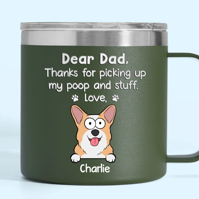 Custom Dog Name Funny Gifts for Dog Moms - Personalized 14 Oz Tumbler With Handle
