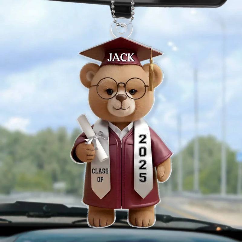Wise And Ready - Family Personalized Custom Car Ornament - Acrylic Custom Shaped - Graduation Gift For Family Members, Siblings, Brothers, Sisters