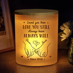 Custom Couple Love Anniversary Gift - Personalized Glass Jar with LED Candle