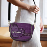 Custom Name Grandma Gifts for Grandmother - Personalized Leather Saddle Bag