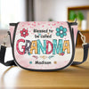 Happiness Is Being Called Grandma - Family Personalized Custom Leather Saddle Bag - Mother's Day, Gift For Mom, Grandma