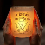 Custom Couple Love Anniversary Gift - Personalized Glass Jar with LED Candle