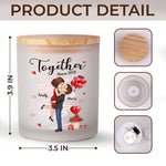 Custom Name Anniversary Gifts for Couples - Personalized Glass Jar with LED Candle