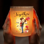 Custom Name Anniversary Gifts for Couples - Personalized Glass Jar with LED Candle