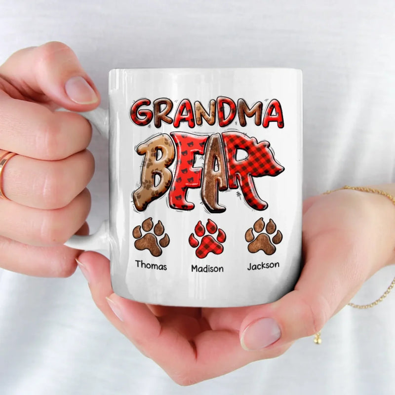 Grandma’s Love Is Unbearable - Family Personalized Custom Mug - Mother's Day, Gift For Mom, Grandma