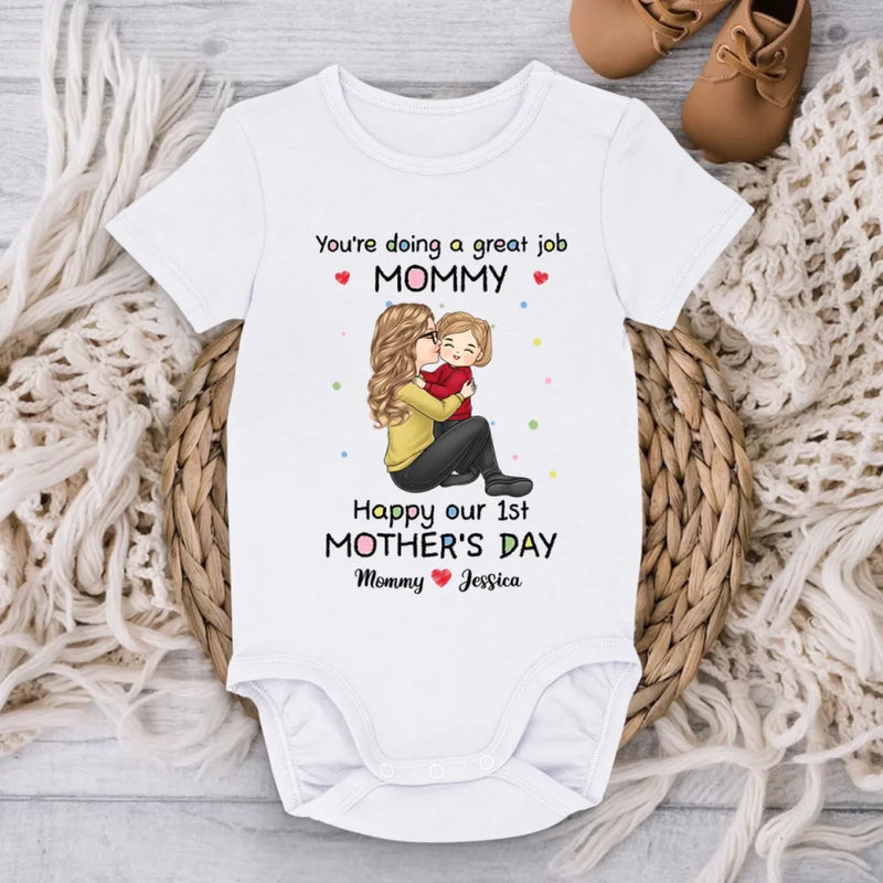 You'Re Doing A Great Job Mummy - Family Personalized Custom Baby Onesie - Mother's Day, Baby Shower Gift, Gift For First Mom
