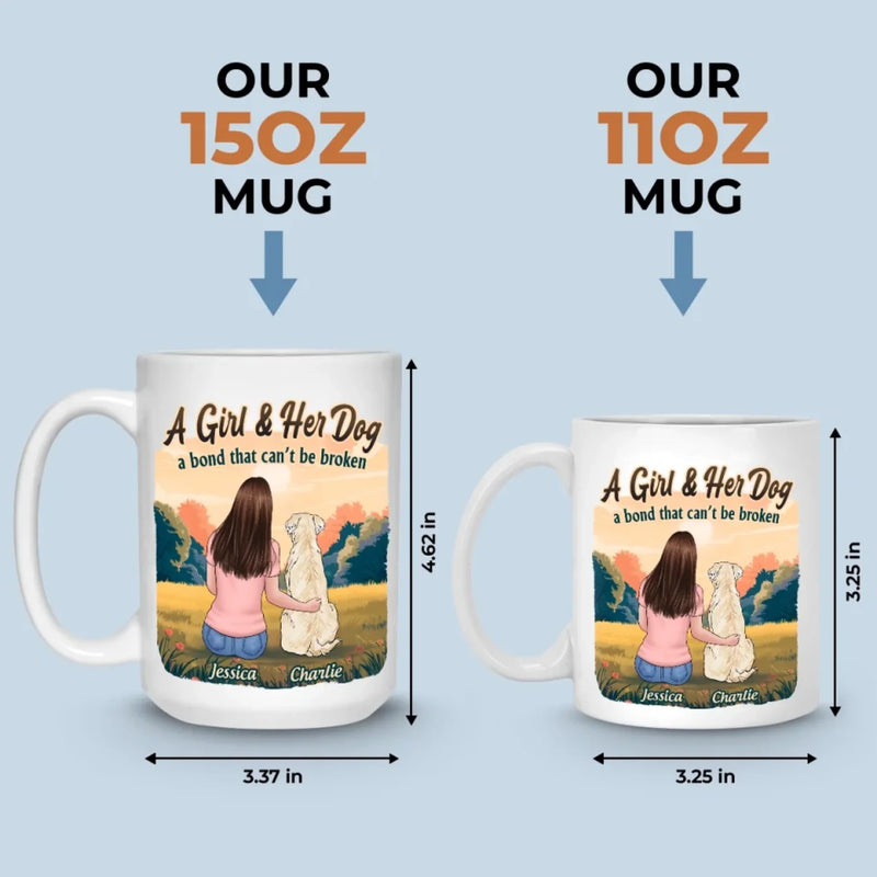 Custom Name Girl and Dog Gifts for Dog Lovers - Personalized Mug
