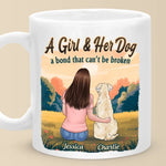 Custom Name Girl and Dog Gifts for Dog Lovers - Personalized Mug