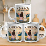 Custom Name Girl and Dog Gifts for Dog Lovers - Personalized Mug