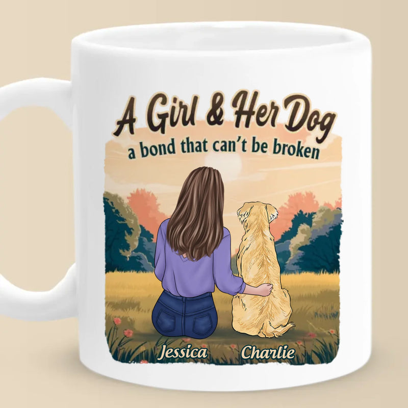 Custom Name Girl and Dog Gifts for Dog Lovers - Personalized Mug