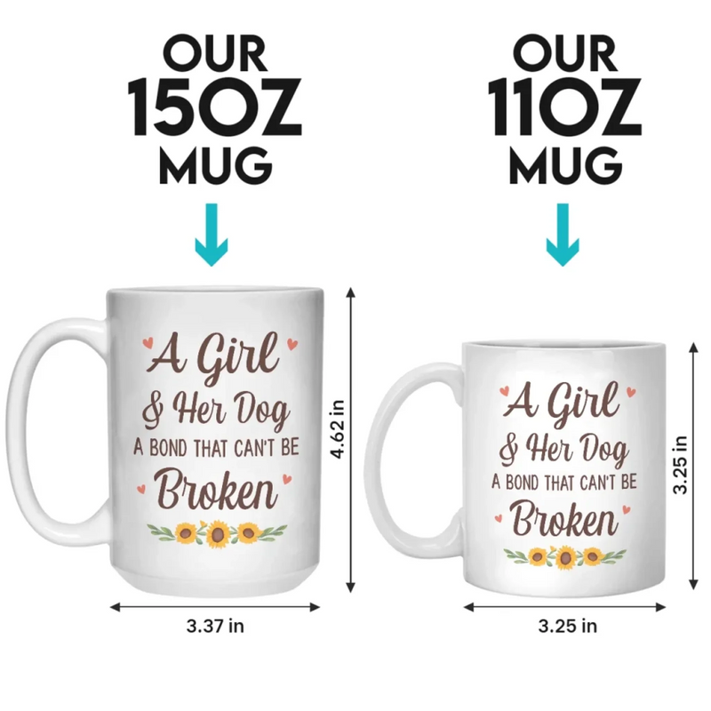 Custom Name Girl and Her Dog Gifts - Personalized Mugs