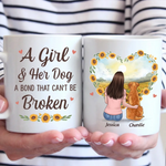 Custom Name Girl and Her Dog Gifts - Personalized Mugs