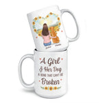 Custom Name Girl and Her Dog Gifts - Personalized Mugs