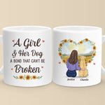 Custom Name Girl and Her Dog Gifts - Personalized Mugs