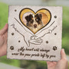Custom Photo The Paw Prints You Left Will Stay Forever - Memorial Personalized Custom Square Shaped Stone With Stand - Sympathy Gift For Pet Owners, Pet Lovers