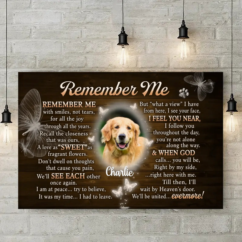 Custom Pet Photo Memorial Gifts for Dog Lovers - Personalized Canvas