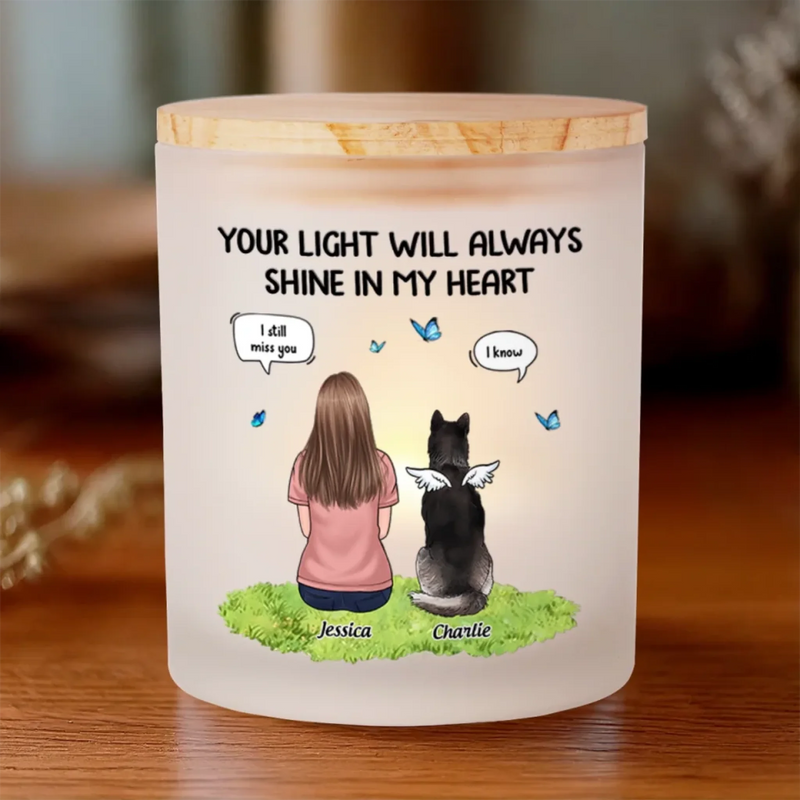 Faithful Friend, Eternal Love - Memorial Personalized Custom Printed Glass Jar With LED Candle - Sympathy Gift For Pet Owners, Pet Lovers