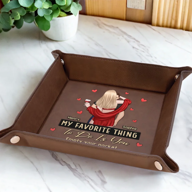 Nothing Better Than Time With You - Couple Personalized Custom Leather Valet Tray - Gift For Husband Wife, Anniversary
