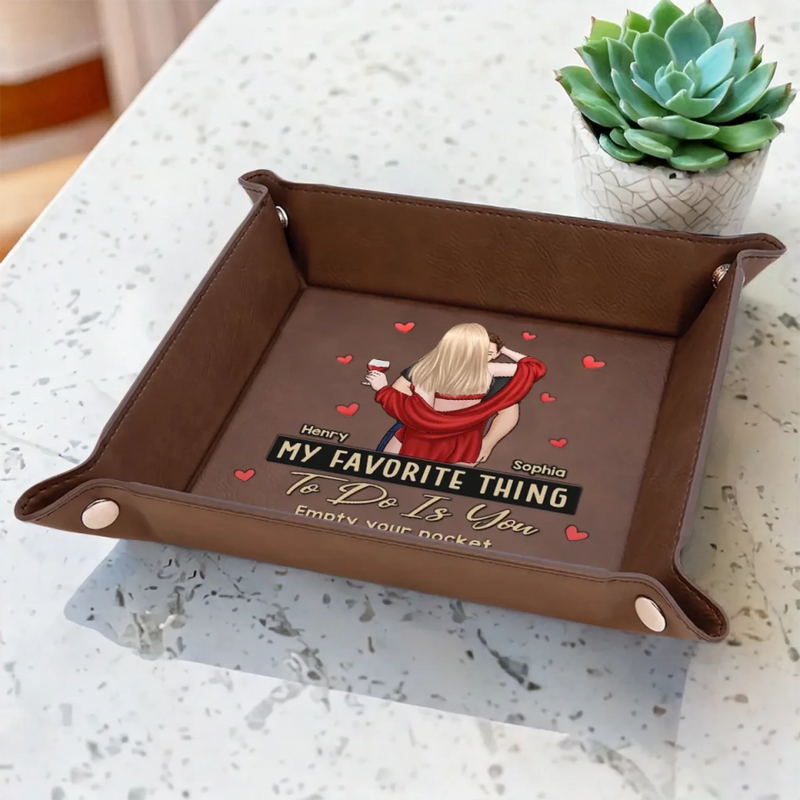 Nothing Better Than Time With You - Couple Personalized Custom Leather Valet Tray - Gift For Husband Wife, Anniversary