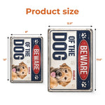 Custom Pet Photo Beware of the Dog Sign for Dog Lovers - Personalized Metal Sign