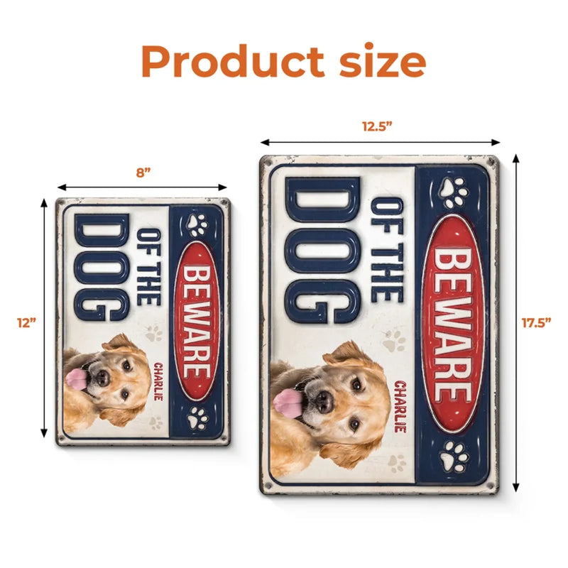 Custom Photo Step Inside If You Dare - Dog & Cat Personalized Custom 3D Inflated Effect Printed Home Decor Metal Sign - House Warming Gift For Pet Owners, Pet Lovers