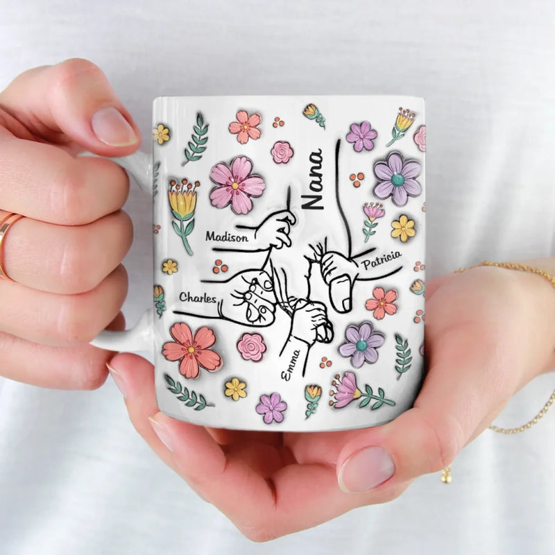 The Most Beautiful Flowers Bloom In A Mother’s Love - Family Personalized Custom 3D Inflated Effect Printed Mug - Mother's Day, Gift For Mom, Grandma