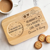 A Sip Of Love, A Bite Of Joy - Family Personalized Custom Engraved Wooden Tea & Snack Board - Mother's Day, Gift For Mom, Grandma