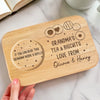 A Sip Of Love, A Bite Of Joy - Family Personalized Custom Engraved Wooden Tea & Snack Board - Mother's Day, Gift For Mom, Grandma