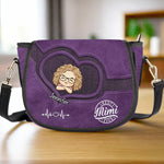 Custom Name Grandma Gifts for Women - Personalized Leather Saddle Bag